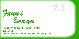 fanni baran business card